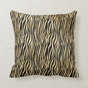 Gold Glam Black Zebra afdrukken Kussen