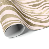 Gold Glam Blush Pink Zebra Cadeaupapier (Rol Hoek)