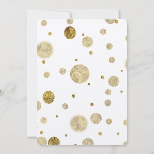 Gold Glam Bokeh Confetti Stippen bruiloft Kaart (Achterkant)