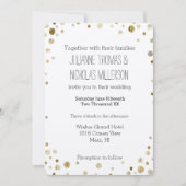 Gold Glam Bokeh Confetti Stippen bruiloft Kaart (Voorkant)