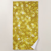 Gold Glam Bokeh Glitter Pattern Strandlaken (Voorkant)