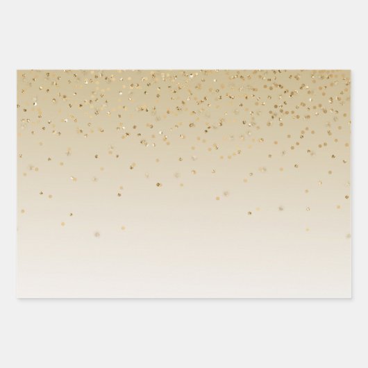 Gold Glam Confetti Ombre Inpakpapier Vel (Voorkant)