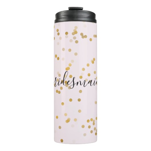 Gold Glam Confetti Personalized Thermosbeker (Voorkant)