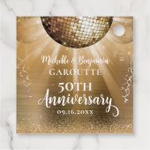 Gold Glam Disco Ball 50th Wedding Jubileum Bedankjes Labels (Achterkant)