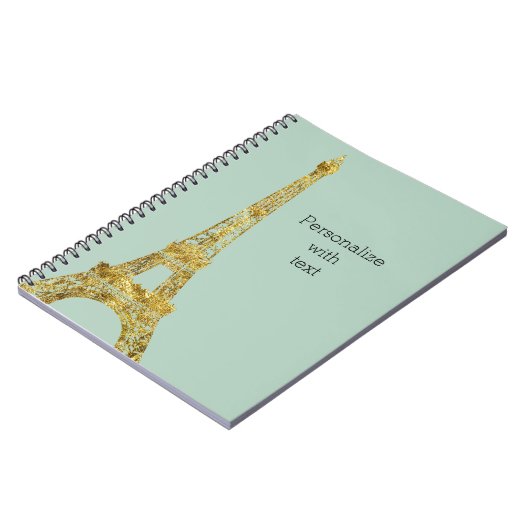 Gold Glam Eiffel Tower Notitieboek (Linkerzijde)