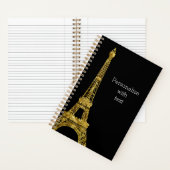 Gold Glam Eiffel Tower Notitieboek (Binnen)