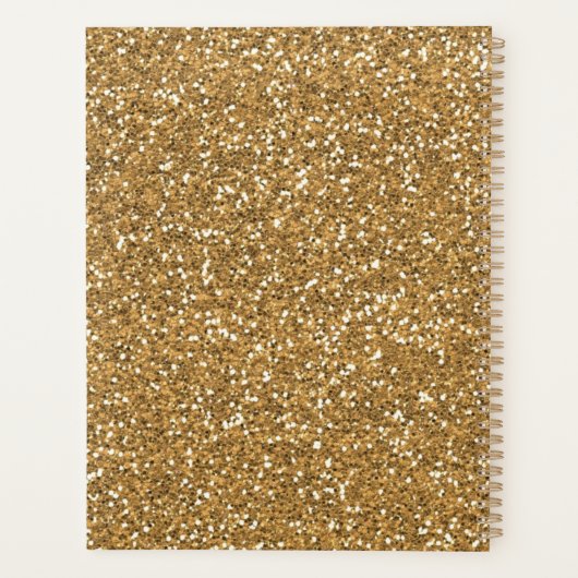 Gold Glam Faux Glitter Chevron Planner (Achterkant)