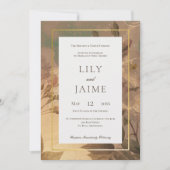 Gold  Glam Floral Moderne Weddenschap Kaart (Voorkant)