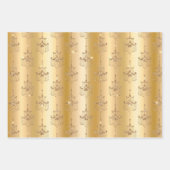 Gold Glam Glitter Diamonds & kroonluchters Inpakpapier Vel (Voorkant 2)
