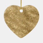 Gold Glam Glitter Giraffe Leopard Print Keramisch Ornament (Achterkant)