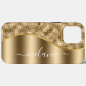 Gold Glam Glitter Hoesje-Mate iPhone Case (Achterkant (horizontaal))