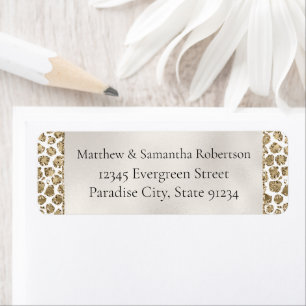 Gold Glam Glitter Leopard Print Etiket