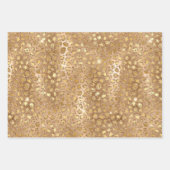 Gold Glam Glitter Leopard Print Inpakpapier Vel (Voorkant 3)