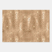 Gold Glam Glitter Leopard Print Inpakpapier Vel (Voorkant 3)
