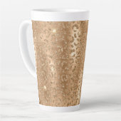 Gold Glam Glitter Leopard Print Latte Mok (Linkerhoek)