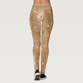 Gold Glam Glitter Leopard Print Leggings (Achterkant)