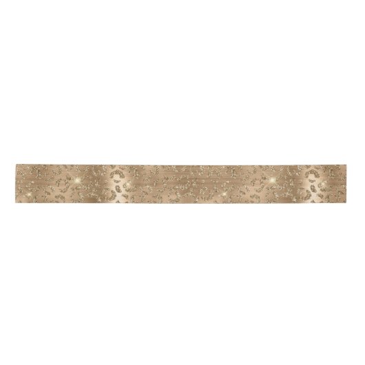 Gold Glam Glitter Leopard Print Lint (Voorkant)