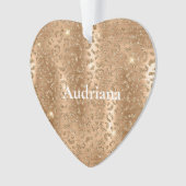 Gold Glam Glitter Leopard Print Ornament (voorkant)