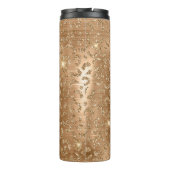 Gold Glam Glitter Leopard Print Thermosbeker (Achterkant)