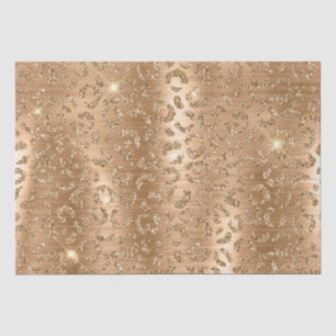 Gold Glam Glitter Leopard Print Tissuepapier