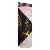 Gold Glam Glitter Marble Thermosbeker (Geroteerd rechts)