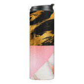 Gold Glam Glitter Marble Thermosbeker (Gedraaid links)