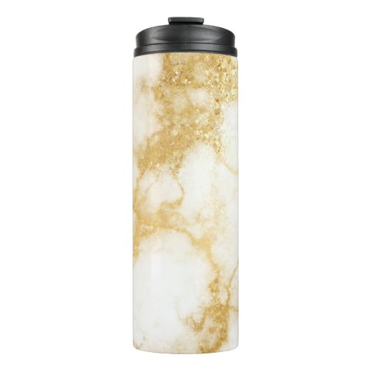 Gold Glam Glitter Marble Thermosbeker (Voorkant)