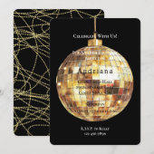 Gold Glam Glitzy Disco Ball Verjaardag Kaart (Voorkant / Achterkant)