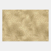Gold Glam Glitzy Glitter Leopard Print Inpakpapier Vel (Voorkant)