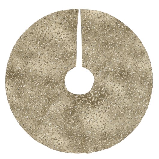 Gold Glam Glitzy Glitter Leopard Print Kerstboom Rok (Voorkant)