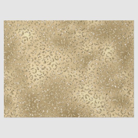 Gold Glam Glitzy Glitter Leopard Print  Tissuepapier (Voorkant)