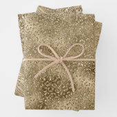 Gold Glam Glitzy Glitter Leopard Zebra Afdrukken Inpakpapier Vel (In situ)