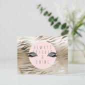 Gold Glam Glitzy Silver Sparkle Eyes Stripes   Briefkaart (Staand voorkant)