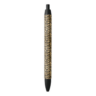 Gold Glam Leopard Print Zwarte Inkt Pen