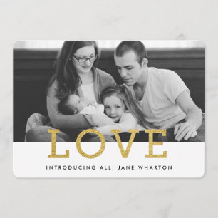 Gold Glam Love   Faire-part de naissance photo mod