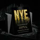 Gold Glam New Years Eve Party Disco Kaart
