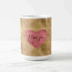 Gold Glam Red Heart Love Koffiemok