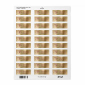 Gold Glam Red Rose Custom Monogramme Nom Étiquette (Feuille entière)