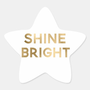 Gold Glam Shine Heldere Kerst Ster Sticker