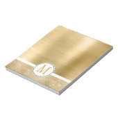 Gold Glam Sparkle Monogram Notitieblok (Gedraaid)