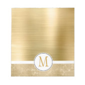 Gold Glam Sparkle Monogram Notitieblok (Voorkant)