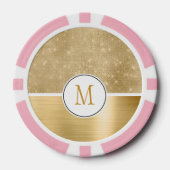 Gold Glam Sparkle Monogram Poker Chips (Voorkant)