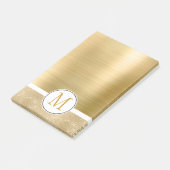Gold Glam Sparkle Monogram Post-it® Notes (Schuin)