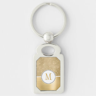 Gold Glam Sparkle Monogram Sleutelhanger