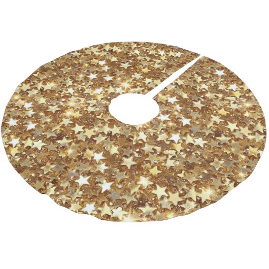 Gold Glam Sparkle Stars Kerstboom Rok (Gekanteld)