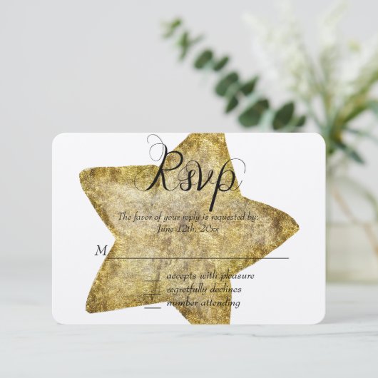 Gold Glam Star RSVP (Debout devant)