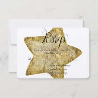 Gold Glam Star RSVP