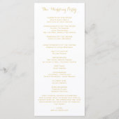 Gold  Glamor Elegance Wedding Program Programma (Achterkant)