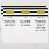 Gold Glamor Grandes noires Menu Salon Brochure (Devant / Derrière)