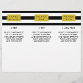 Gold Glamor Grandes noires Menu Salon Brochure (Dos)